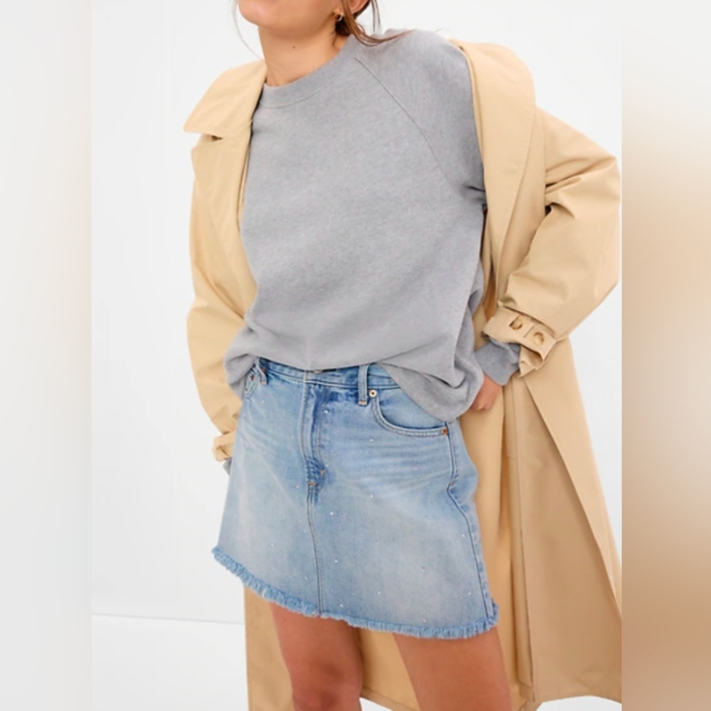 GAP Rhinestone Denim Mini Skirt with Washwell